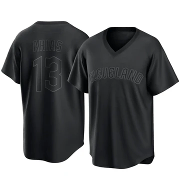 Cleveland Guardians ＃13 Gabriel Arias Men's Black Replica Pitch Fashion Jersey