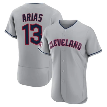 Cleveland Guardians ＃13 Gabriel Arias Men's Gray Authentic Road Jersey
