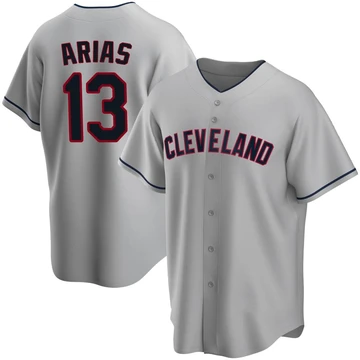 Cleveland Guardians ＃13 Gabriel Arias Men's Gray Replica Road Jersey