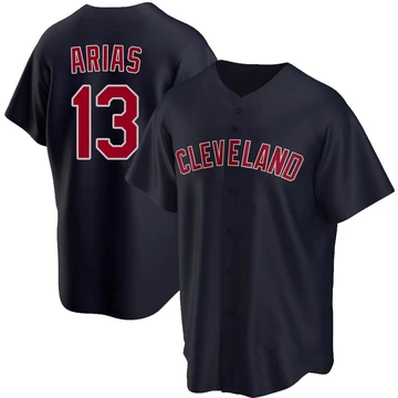 Cleveland Guardians ＃13 Gabriel Arias Men's Navy Replica Alternate Jersey