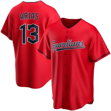 Cleveland Guardians ＃13 Gabriel Arias Men's Red Replica Alternate Jersey