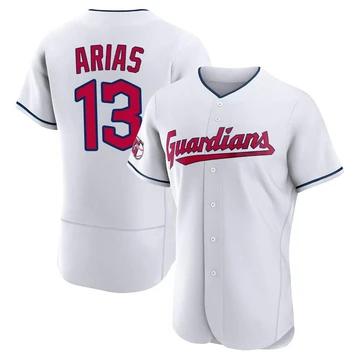 Cleveland Guardians ＃13 Gabriel Arias Men's White Authentic Home Jersey