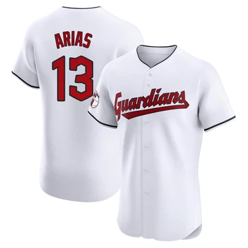 Cleveland Guardians ＃13 Gabriel Arias Men's White Elite Home Jersey
