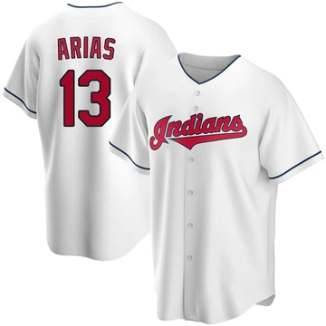 Cleveland Guardians ＃13 Gabriel Arias Men's White Replica Home Jersey