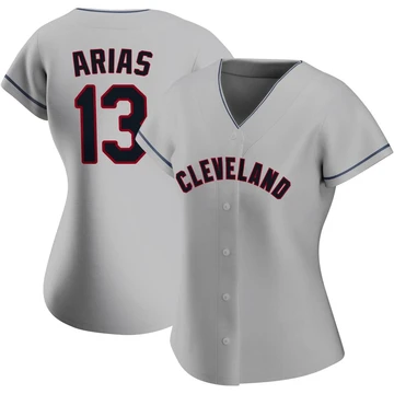 Cleveland Guardians ＃13 Gabriel Arias Women's Gray Replica Road Jersey