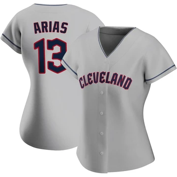 Cleveland Guardians ＃13 Gabriel Arias Women's Gray Replica Road Jersey