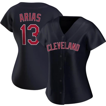 Cleveland Guardians ＃13 Gabriel Arias Women's Navy Replica Alternate Jersey