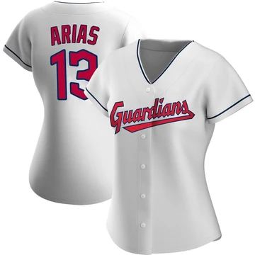Cleveland Guardians ＃13 Gabriel Arias Women's White Authentic Home Jersey