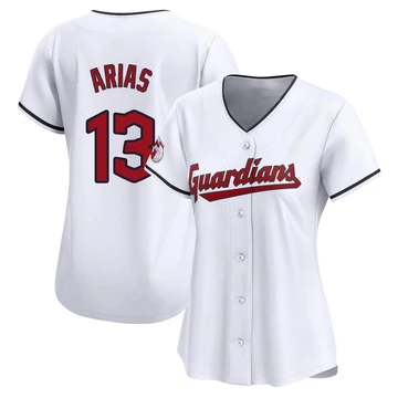 Cleveland Guardians ＃13 Gabriel Arias Women's White Limited Home Jersey