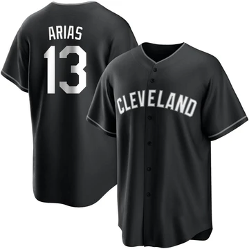 Cleveland Guardians ＃13 Gabriel Arias Youth Black/White Replica Jersey