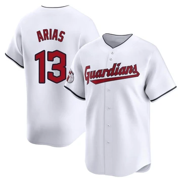 Cleveland Guardians ＃13 Gabriel Arias Youth White Limited Home Jersey