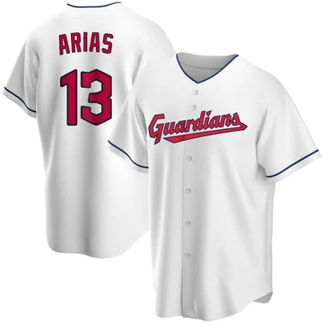 Cleveland Guardians ＃13 Gabriel Arias Youth White Replica Home Jersey