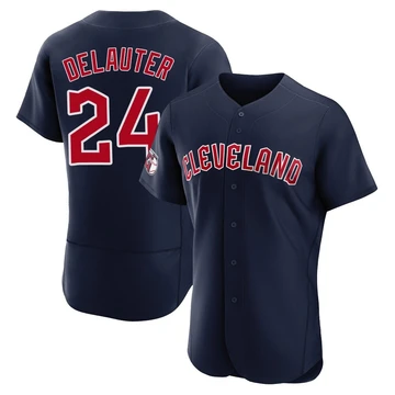 Cleveland Guardians ＃24 Chase DeLauter Men's Navy Authentic Alternate Jersey