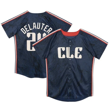 Cleveland Guardians ＃24 Chase DeLauter Men's Navy Limited Preschool & Toddler 2024 City Connect Jersey