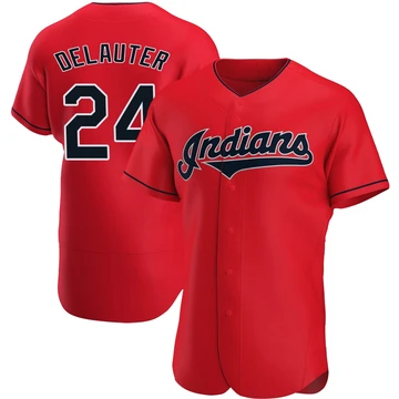 Cleveland Guardians ＃24 Chase DeLauter Men's Red Authentic Alternate Jersey