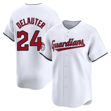 Cleveland Guardians ＃24 Chase DeLauter Men's White Limited Home Jersey