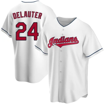 Cleveland Guardians ＃24 Chase DeLauter Men's White Replica Home Jersey