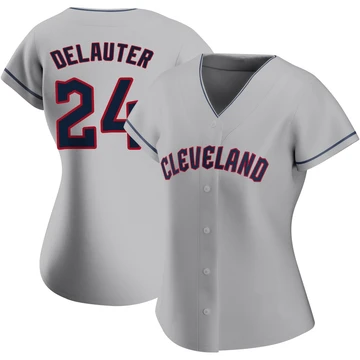 Cleveland Guardians ＃24 Chase DeLauter Women's Gray Authentic Road Jersey