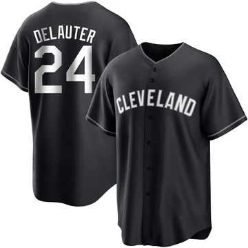 Cleveland Guardians ＃24 Chase DeLauter Youth Black/White Replica Jersey