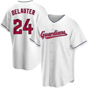 Cleveland Guardians ＃24 Chase DeLauter Youth White Replica Home Jersey