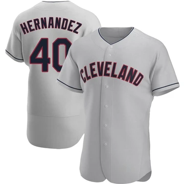 Cleveland Guardians ＃40 Carlos Hernandez Men's Gray Authentic Road Jersey