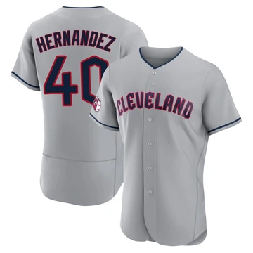 Cleveland Guardians ＃40 Carlos Hernandez Men's Gray Authentic Road Jersey