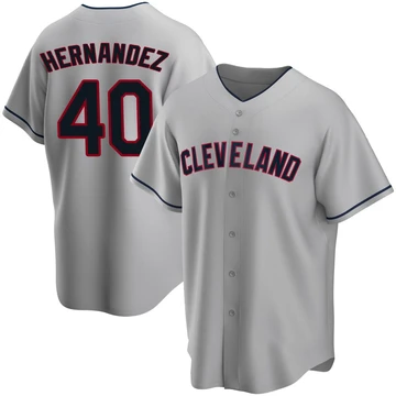 Cleveland Guardians ＃40 Carlos Hernandez Men's Gray Replica Road Jersey