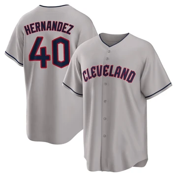Cleveland Guardians ＃40 Carlos Hernandez Men's Gray Replica Road Jersey