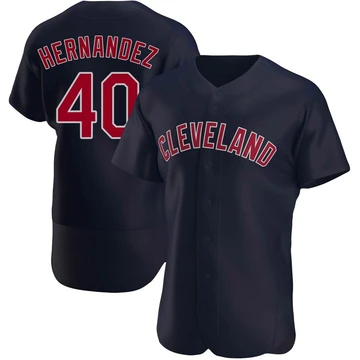 Cleveland Guardians ＃40 Carlos Hernandez Men's Navy Authentic Alternate Jersey