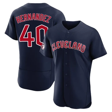 Cleveland Guardians ＃40 Carlos Hernandez Men's Navy Authentic Alternate Jersey