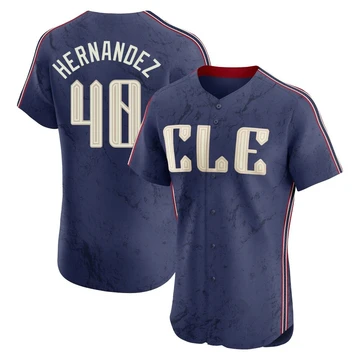Cleveland Guardians ＃40 Carlos Hernandez Men's Navy Elite 2024 City Connect Jersey