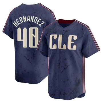 Cleveland Guardians ＃40 Carlos Hernandez Men's Navy Limited 2024 City Connect Jersey