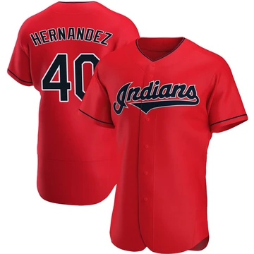 Cleveland Guardians ＃40 Carlos Hernandez Men's Red Authentic Alternate Jersey