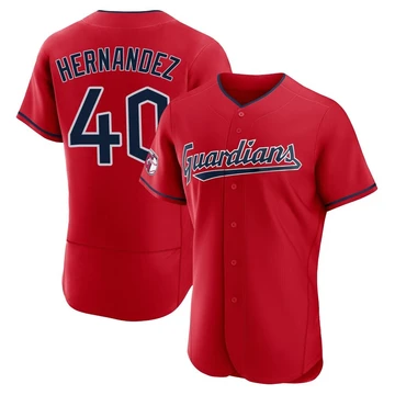 Cleveland Guardians ＃40 Carlos Hernandez Men's Red Authentic Alternate Jersey