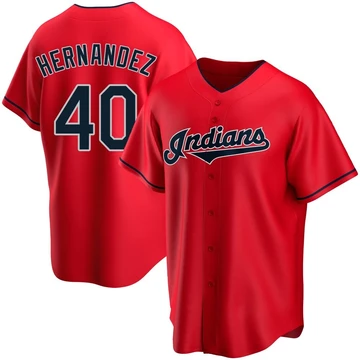 Cleveland Guardians ＃40 Carlos Hernandez Men's Red Replica Alternate Jersey