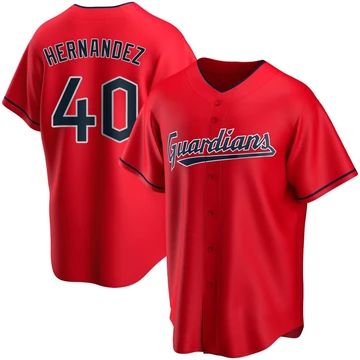 Cleveland Guardians ＃40 Carlos Hernandez Men's Red Replica Alternate Jersey