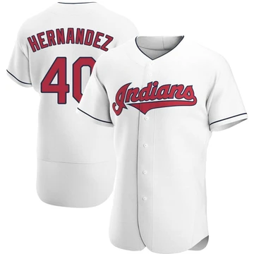 Cleveland Guardians ＃40 Carlos Hernandez Men's White Authentic Home Jersey