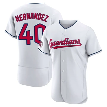 Cleveland Guardians ＃40 Carlos Hernandez Men's White Authentic Home Jersey