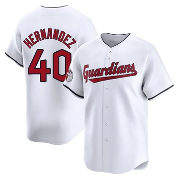 Cleveland Guardians ＃40 Carlos Hernandez Men's White Limited Home Jersey