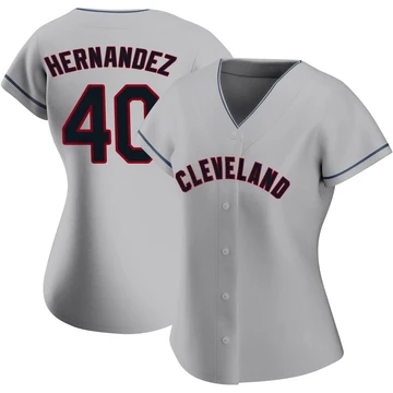 Cleveland Guardians ＃40 Carlos Hernandez Women's Gray Authentic Road Jersey
