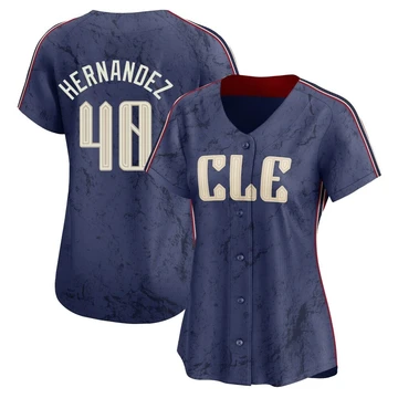 Cleveland Guardians ＃40 Carlos Hernandez Women's Navy Limited 2024 City Connect Jersey
