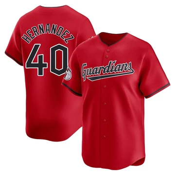 Cleveland Guardians ＃40 Carlos Hernandez Youth Red Limited Alternate Jersey