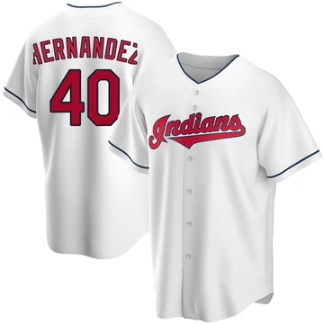 Cleveland Guardians ＃40 Carlos Hernandez Youth White Replica Home Jersey