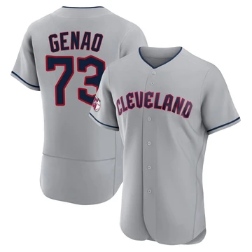 Cleveland Guardians ＃73 Angel Genao Men's Gray Authentic Road Jersey