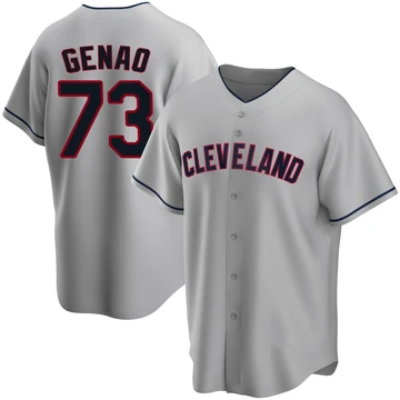 Cleveland Guardians ＃73 Angel Genao Men's Gray Replica Road Jersey