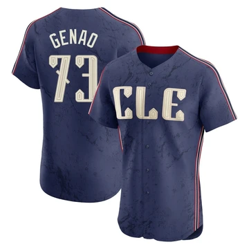 Cleveland Guardians ＃73 Angel Genao Men's Navy Elite 2024 City Connect Jersey