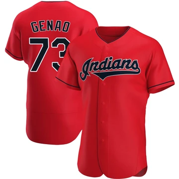 Cleveland Guardians ＃73 Angel Genao Men's Red Authentic Alternate Jersey