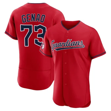 Cleveland Guardians ＃73 Angel Genao Men's Red Authentic Alternate Jersey