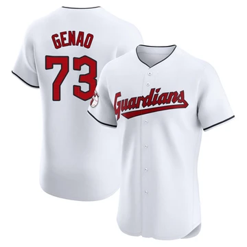Cleveland Guardians ＃73 Angel Genao Men's White Elite Home Jersey