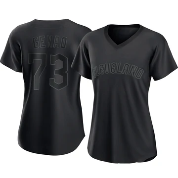 Cleveland Guardians ＃73 Angel Genao Women's Black Authentic Pitch Fashion Jersey